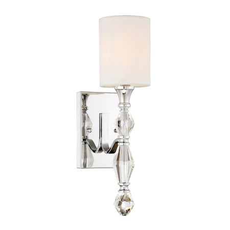 Designers Fountain Evi 4.5in 1-Light Chrome Glam Indoor Wall Sconce with Frosted White Shade 89901-CH